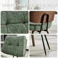 thumbnail image 4 of Dining Chairs Set of 6, Mid-Century Modern Kitchen & Dining Chairs, Fabric Upholstered Accent Chair with Metal Legs, Walnut Style Armless Side Chairs for Guest Reception Waiting Room, Green, 4 of 8