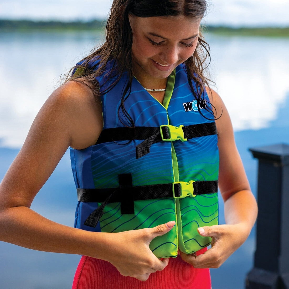 WOW SPORTS Polyester Life Vest Youth, USCG Approved, Boating, Swimming, Watersports
