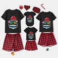 thumbnail image 2 of Pijamas familiares a juego de Navidad, conjuntos de Pijamas cortos de Papá Noel, negro y rojo, gafas de sol, en julio, 2 of 3