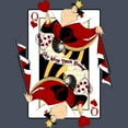 thumbnail image 2 of Women's Alice in Wonderland Queen of Hearts Playing Card  Racerback Tank Top Navy Blue Heather Medium, 2 of 4