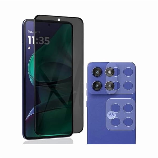 Chenchen 1 Pack Privacy Screen Protector for Motorola Moto G Stylus 2025 with 2 Pack Camera Lens Protector, 9H Hardness, Anti Spy Tempered Glass Film, Black Protector for Motorola Moto G Stylus 2025