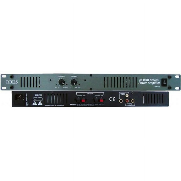 Rolls RA235 Power Amplifier 1U Rack Mount 2 x 35W at 8 Ohms