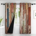 thumbnail image 2 of Lfeey Blackout Curtains Wooden Panels, Bedroom Insulation, Vintage Brown, 42x108 inches, Set of 2, 2 of 6