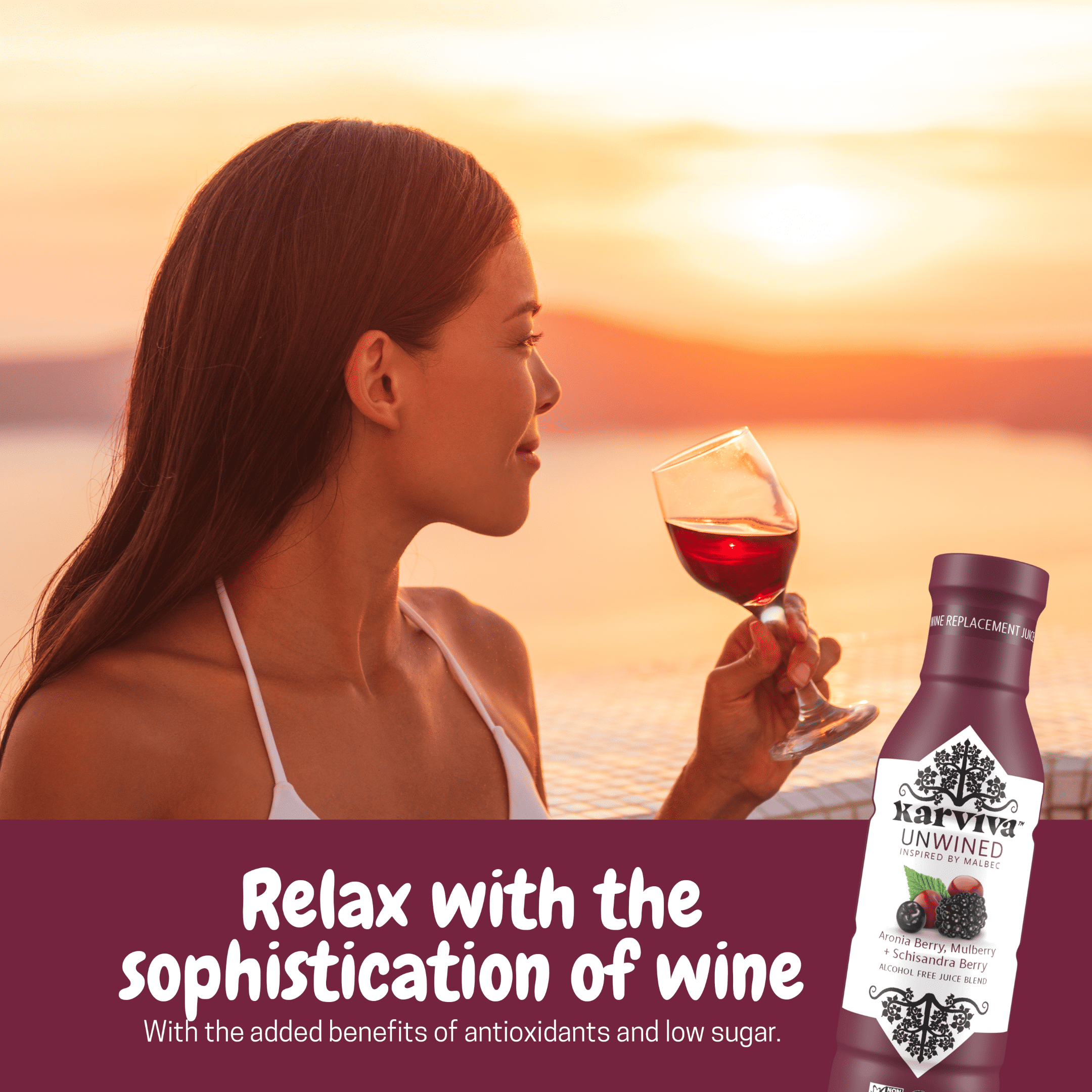 Karviva Organic Non-Alcoholic Wine, Malbec & Rosé Alternatives, 12 Fl oz, 4-Pack, Sulfite Free, Low-Sugar