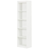 Axess 5-Shelf Narrow Bookcase, Pure White