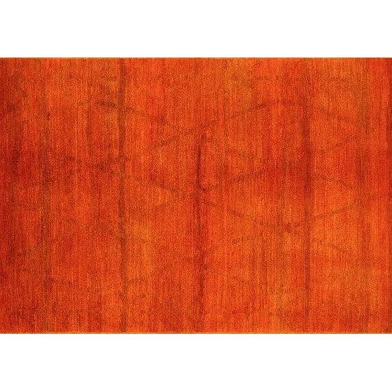 Ahgly Company Machine Washable Indoor Rectangle Oriental Yellow Industrial Area Rugs, 2' x 3'