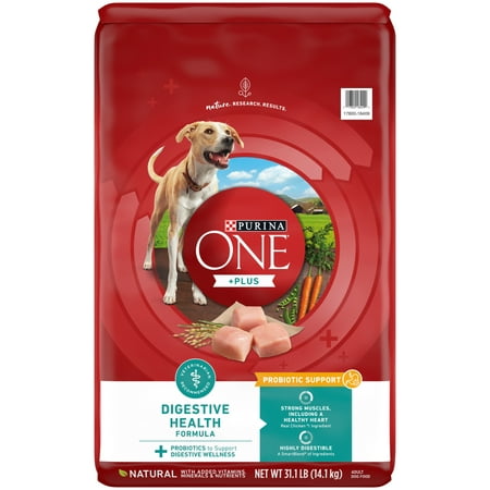 Purina One +Plus Dry Dog Food Digestive Health Formula, 31.1 lb Bag