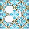 thumbnail image 4 of Metal Light Switch Plate Cover Fancy Teal Tile Pattern TIL012, 4 of 13
