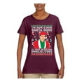 thumbnail image 2 of Michael Scott The Name is Bond Santa Bond Ugly Christmas Sweater Womens Graphic T-Shirt, Maroon, 2XL, 2 of 3