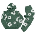 thumbnail image 4 of Venta de liquidación Chándal deportivo con capucha para mujer, ropa unisex de dos piezas para correr, jersey de manga larga, sudadera con capucha + conjunto de pantalones de chándal Verde L, 4 of 5