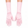 thumbnail image 2 of Unique Bargains 1 Pair Party Gloves Elegant Mid-Length Stretch Satin Long Opera Party Gloves 14.96"x4.72" Pink, 2 of 5