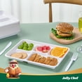 thumbnail image 4 of JOLLY CHEF Compostable 𝟱 Compartment Paper Plates 𝟭𝟭 * 𝟴 𝗶𝗻𝗰𝗵 [𝟭𝟬𝟬 𝗣𝗮𝗰𝗸] Heavy Duty White Divided Disposable Plate Eco-Friendly Biodegradable Food Tray for Party Lunch Dinner Christmas, 4 of 4