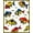 Yellow, Pattern 8, variant on ODIKA Fish Fishing Bass Lake Vintage Lure Cabin Motif Tackle Border Stain Resistant Low Profile for Dorm Room, Small Living Apartment