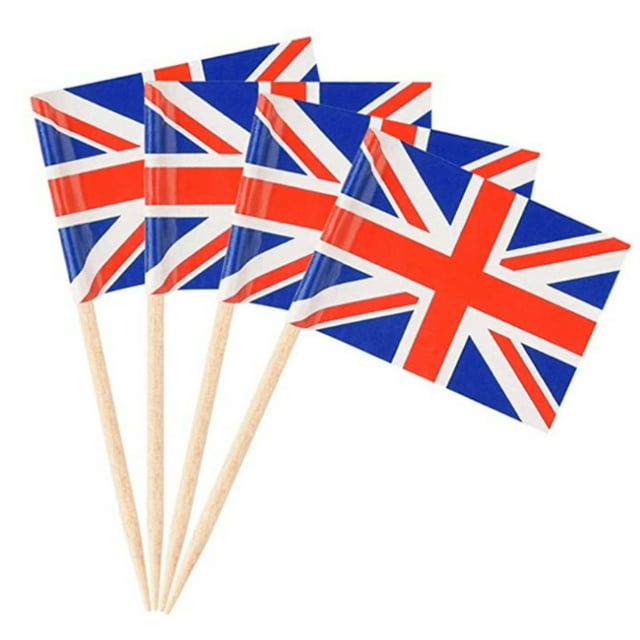 Oubit Union Jack Mini Flags,100Pcs Union Jack Mini Mini UK Flags British Toothpick Flags Compact and Lightweight
