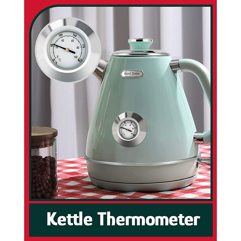 Retro Style 1.7L Electric Kettle | Cream & Stainless Steel