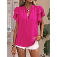 thumbnail image 2 of Womens Summer Tops Rose Red XXL, 2 of 6