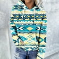 thumbnail image 2 of Geometric Aztec Hoodies for Women Pullover Cowgirl Western Vintage Ethnic Long Sleeve Loose Hooded Sweatshirt Tops, 2 of 5