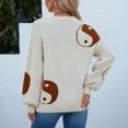 thumbnail image 4 of Tralilbee Pull à Manches Longues pour Femmes, Col Rond, Imprimé, Tricot Ample, 4 of 6