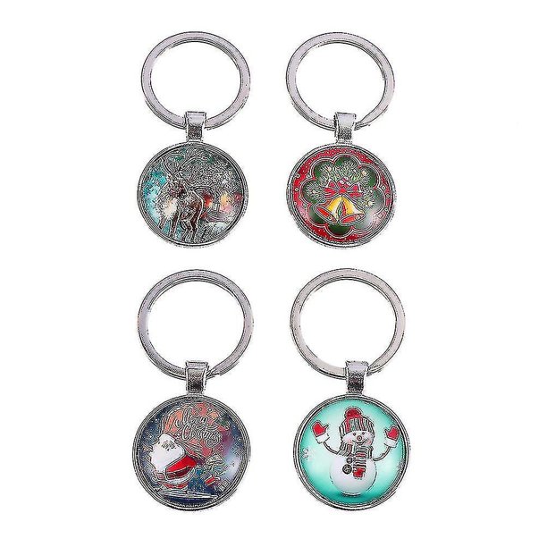 4 PCS Christmas Keychain Ornaments Creative Bags Hanging Pendants Key Chains