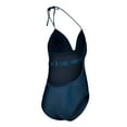 thumbnail image 3 of Women's G-III 4Her by Carl Banks Navy Detroit Tigers Full Count One-Piece Swimsuit, 3 of 3