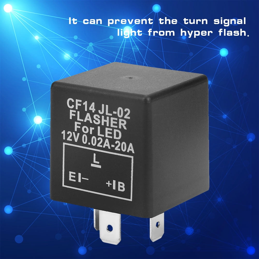 CF14 3 Pin Adjust 12V LED Flasher Relay Car Turn Signal Indicator