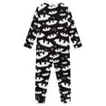 thumbnail image 3 of Renewold Cozy Nightgown Pajama Pants Set with Pockets Kids Halloween Bats Moon Athletic Clothing Thermal Home Daily Wear Beach Wear Sleepwear Loungewear Size 11-12, 3 of 5