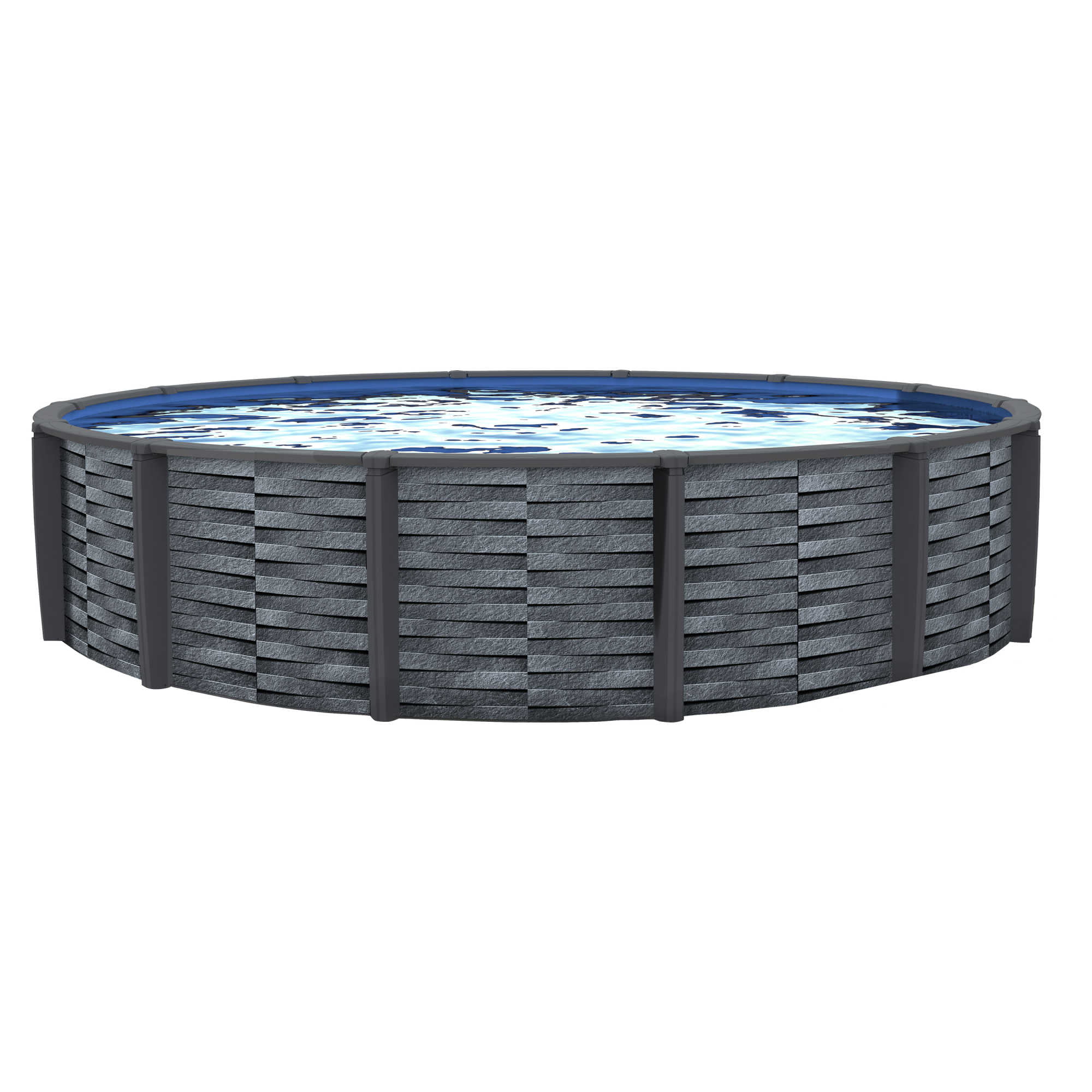 Blue Wave Affinity 24-ft Round 52-in Deep 7-in Top Rail Resin Swimming ...