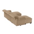 thumbnail image 4 of 119'' Extra Large 3 Seat U Shaped Sectional Sofa, Deep Seat Couch With Storage Seats and Storage Ottomans, Modern Velvet 3 Seater Sofa With Soft Backrest and Seat Cushion, Tan, 4 of 9