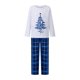 thumbnail image 1 of Conjunto de pijamas navideños familiares a juego con estampado de árbol de letras. Pijamas de vacaciones a cuadros para papá, mamá y niños., 1 of 9