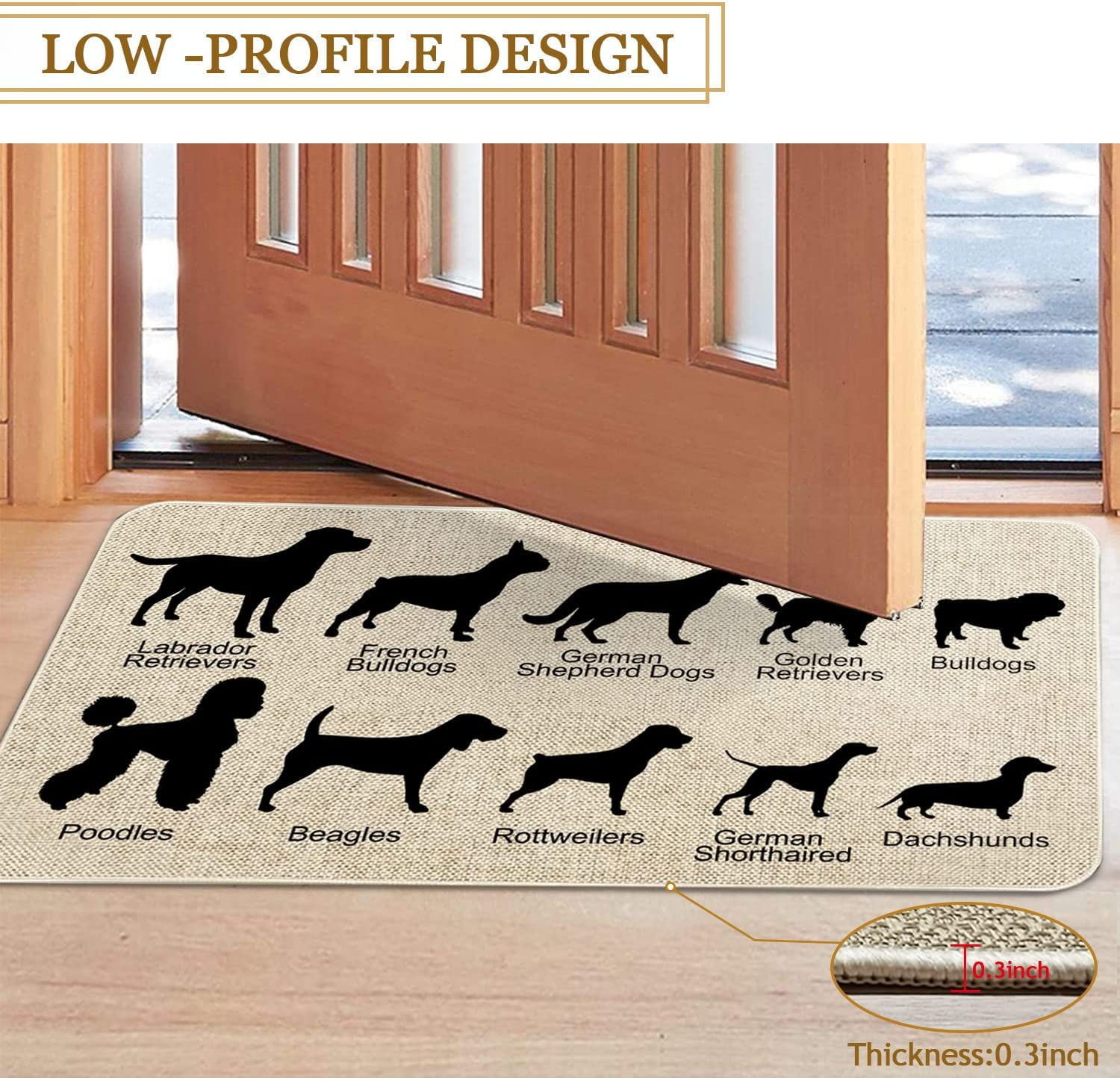 Dog Front Door Mat 30 X 17 Inch Funny Dog Doormat Indoor Outdoor Entrance Linen Floor Mat Non Slip Rubber Dog Welcome Mats Farmhouse Decor Gifts