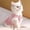 Pink, variant on EazyTech Winter Warm Windproof Dog Jacket, Two-Legged Design for Small Dogs, Soft Padded Vest with Zipper