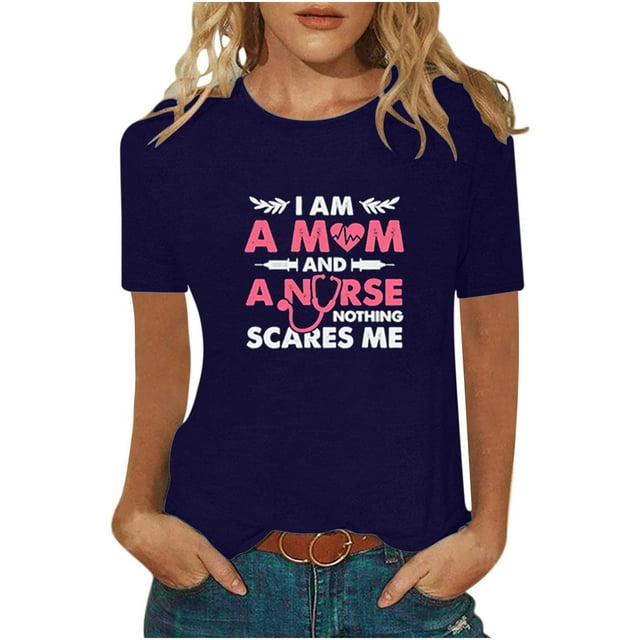 Pompotops Mode Femmes Tops Drôle Printe CasualFit Tee Shirts Blouse Chemise Imprimée