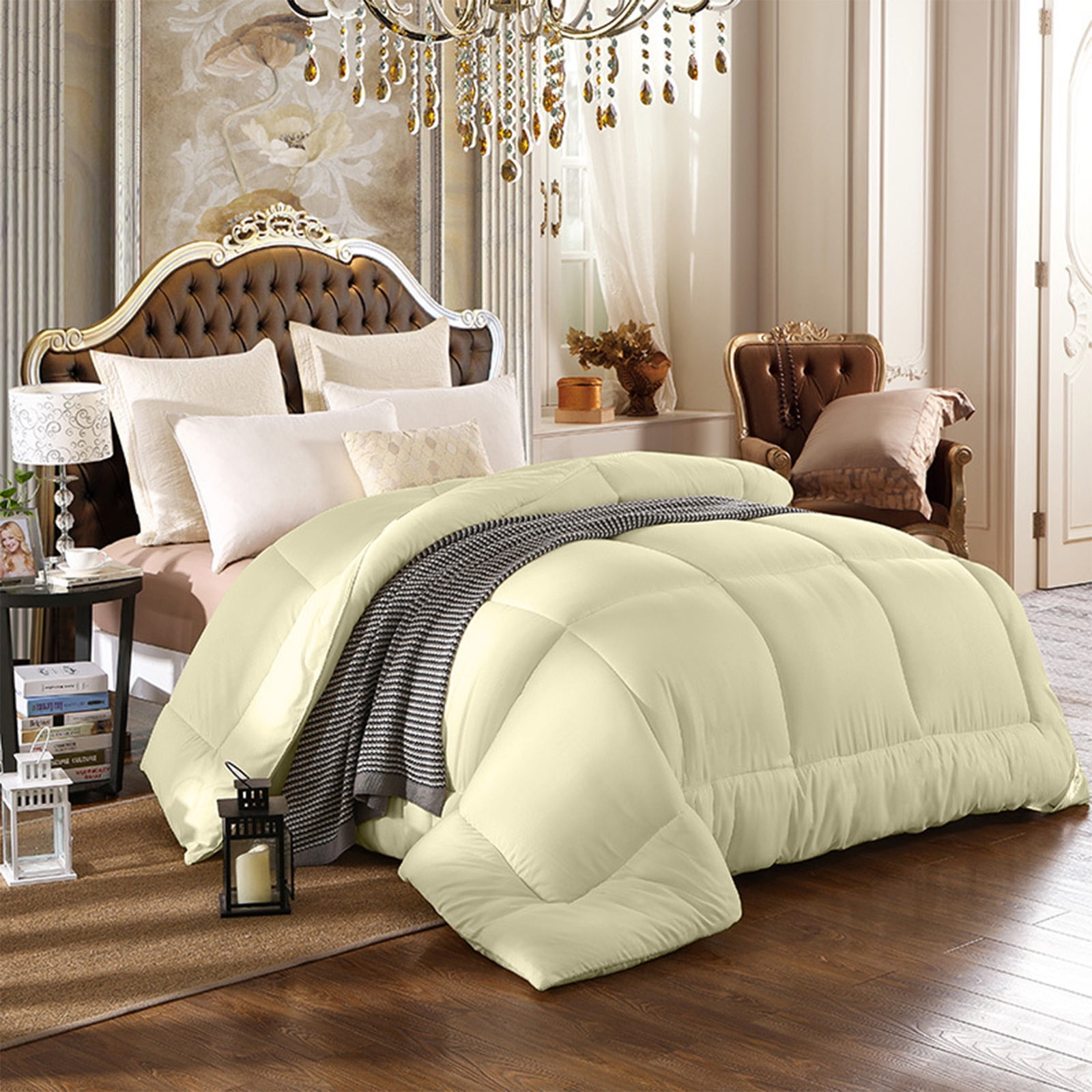 Openpig Home Fashions Light Weight Solid Microfiber Down Alternative All Season Comforter-Hypoallergenic Polyester Fill