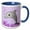 Blue/White, variant on 3drose, Cute Grey Dolphin Purple Ocean, 11oz Two-tone Black Mug