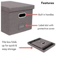thumbnail image 4 of Internet's Best 4-Pack Collapsible File Storage Organizer with Lid - Grey, 4 of 9