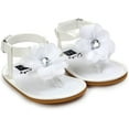 thumbnail image 6 of Infant Baby Girls Sandals Soft Sole T-Strap Toddler Flats First Walkers Summer Shoes, 6 of 7