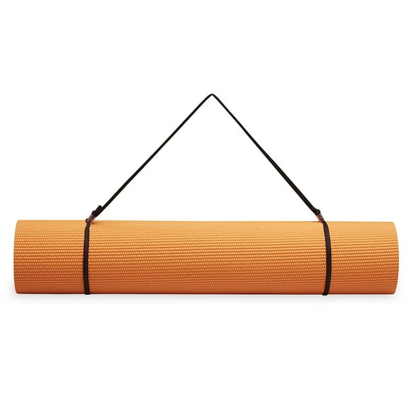 Gaiam Essentials - Esterilla de yoga premium con eslinga, color naranja, 72 pulgadas de largo x 24 pulgadas de ancho x 1/4 pulgadas de grosor