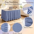 thumbnail image 4 of Desk Skirt,Navy Gingham Wrap Around Ruffled Table Skirts,Reusable Draped Table Cover with Ruffle,72x29.9 Inch Soft Fabric Rustic Tablecloth,Tablecloths for Kitchen,Dining Room Party,Counter Decor, 4 of 4