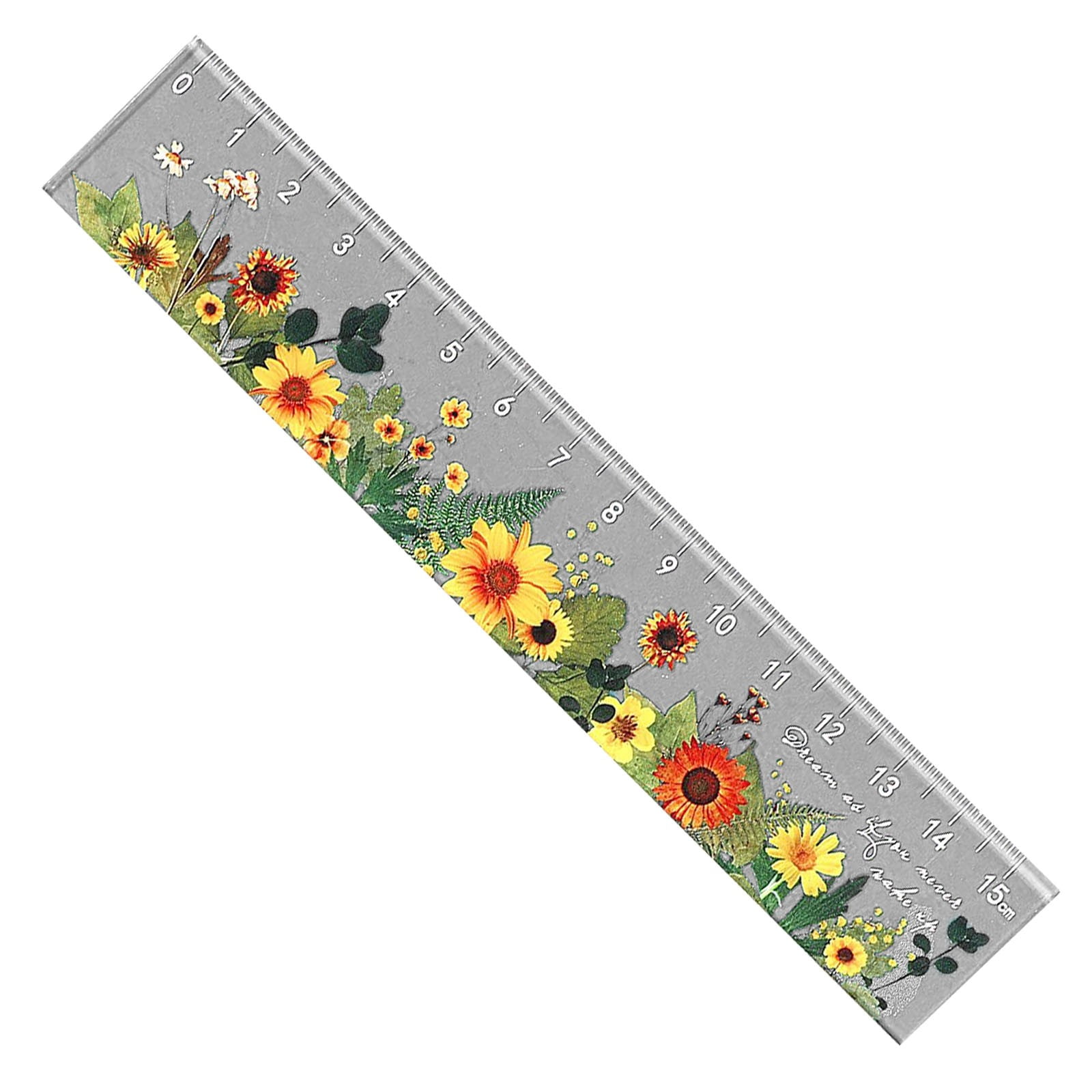 Ruler Cute, 6 Inch Ruler, Cute Ruler, Mini Ruler, Small Ruler, Plastic Flower Scale Measuring Ruler 6 inch Straight Ruler for Drawing Painting Measuring Scale Accurate Scale