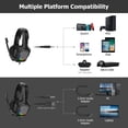 thumbnail image 6 of Gaming Headset for PS4 Xbox One, ONIKUMA Over Ear Gaming Headphones with Mic Stereo Surround Noise Reduction LED Lights Volume Control for Laptop, PC, Tablet, Smartphones, 6 of 7