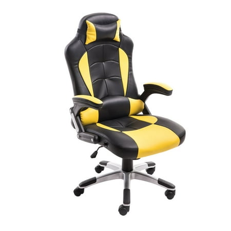 Adjusting Video Game Chair With Speakers Headrest High Back Pu
