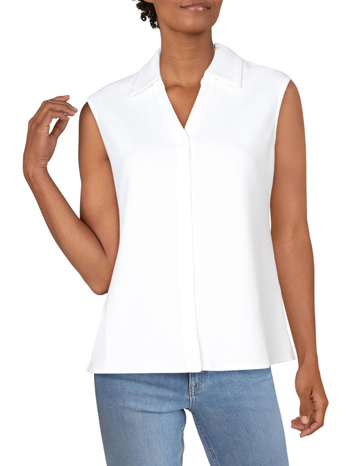 Sleeveless women's shirts with collar Clearance