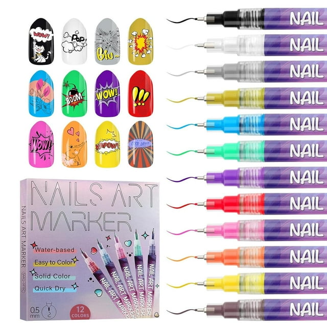 Set de rotuladores de uñas Kalolary, 12 colores, 3 ml