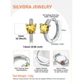 thumbnail image 4 of Pendientes de aro de plata de ley con piedras natales Silvora para mujer. Diamantes creados. Delicada joya de regalo para cumpleaños o Navidad, 4 of 8