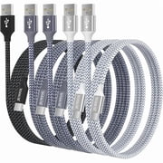 Quyaojz USB A to USB C Cable (5Pack, 6ft), C Charger Fast Charging Cord for iPhone 17 16 15, Samsung Galaxy S25 S24 S23 S22 A17 A16, Pixel 10 9