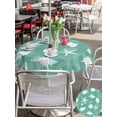 thumbnail image 5 of Outdoor Tablecloth with Umbrella Hole for Patio/Picnic/Party/Camping, Green Coastal Waterproof Table Cloth Round Cover Washable, Summer Ocean Nautical Starfish Shells (Dia 60"), 5 of 9