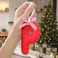 thumbnail image 5 of Beautynvta 26 Initial Letter Ornaments Christmas Tree Decoration, 4.7'' Fabric Letter Christmas Pendant with Bow Bell, Personalized Hanging Alphabet Letters for Christmas Tree Decor, P, 5 of 5