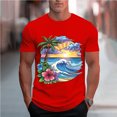 thumbnail image 2 of Miqool Mens Graphic T-Shirts Crew Neck Short Sleeve Hawaiian Tropical Palm Tree Floral Tees Tops Muscle Slim Fitted Workout Athletic Gym Shirts, 2 of 5