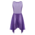 thumbnail image 5 of Aiihoo Women's Modern Lyrical Dance Dress See-Through Contemporary Dancing Dress Ballet Gymnastics Leotard Purple XXL, 5 of 7