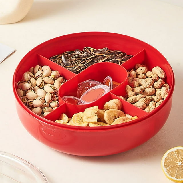 Sentmoon Deals Flyer Divider Tray With Lid Portable Snack Box Snack Container For Parties Vegetables Sweets Pastries Entertaining Picnics No Spillage Leak Proof Dishwasher Safe Sales Items for the Da